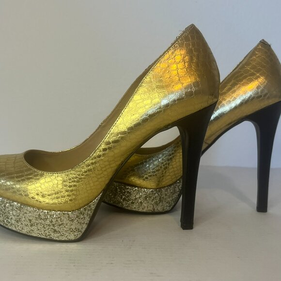 Women's BCBGeneration Mase B Dres Pump, BG-MASE B Size 8 1/2(m) DK Gold - Picture 1 of 8